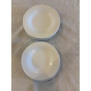Crate & Barrel Rene Ozorio AURA White Porcelain Set of 8 - 4 Dinner 4 Salad